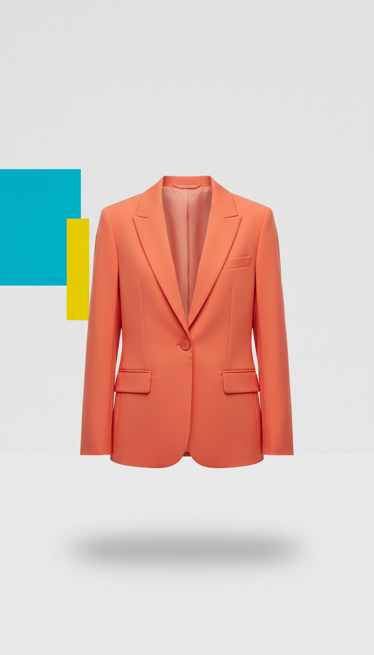 Tailored Blazer in Coral Pop