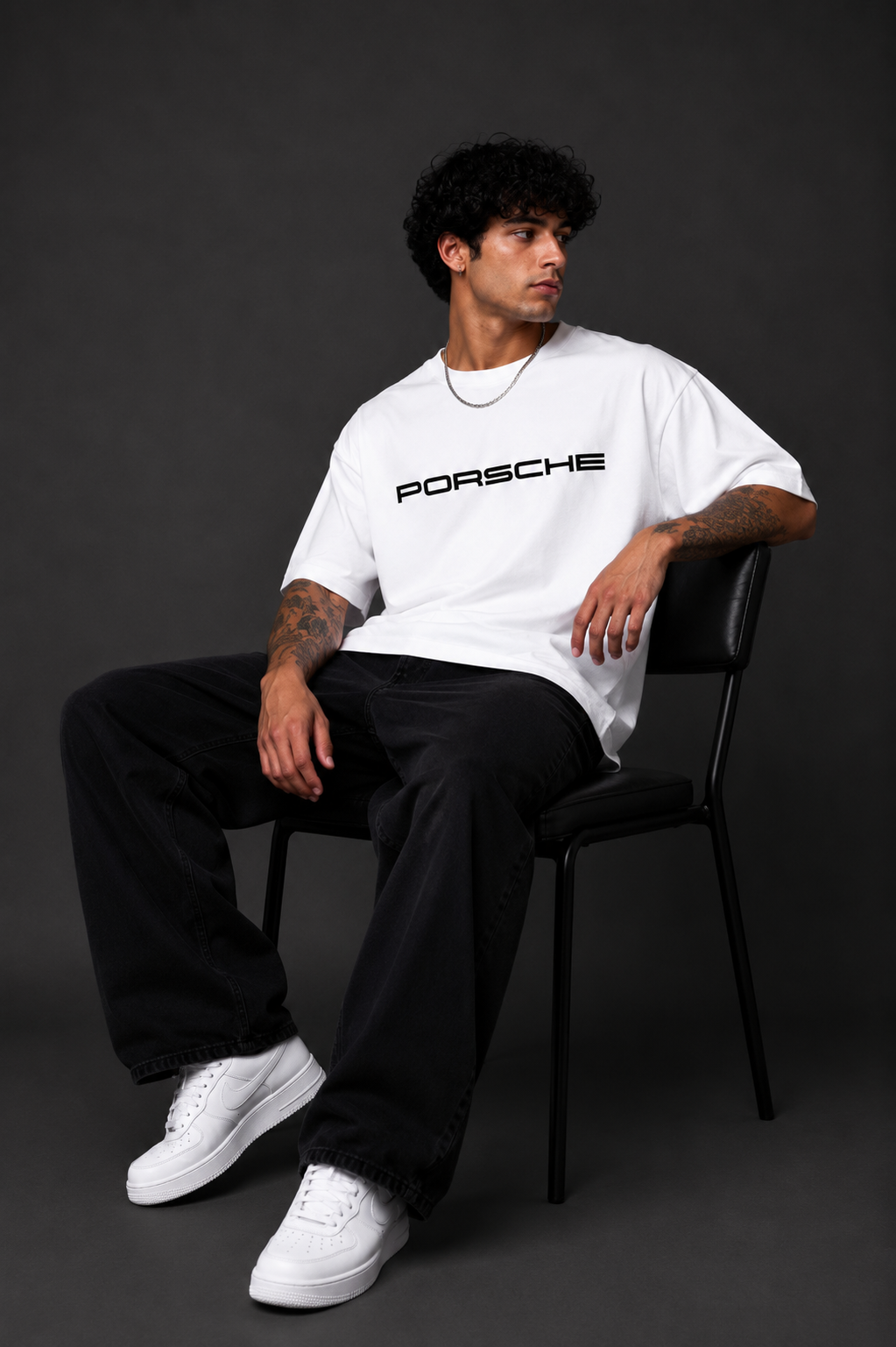 Men Oversized Premium Graphic Printed T-Shirt | Sports Car Inspired Back Print | 220 GSM Cotton