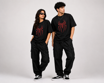 Make a bold statement with this premium Spider Graphic Oversized T-Shirt, designed for those who love modern streetwear and standout fashion.