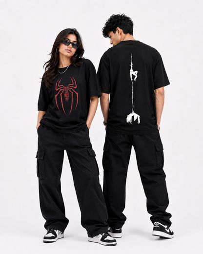 Make a bold statement with this premium Spider Graphic Oversized T-Shirt, designed for those who love modern streetwear and standout fashion.