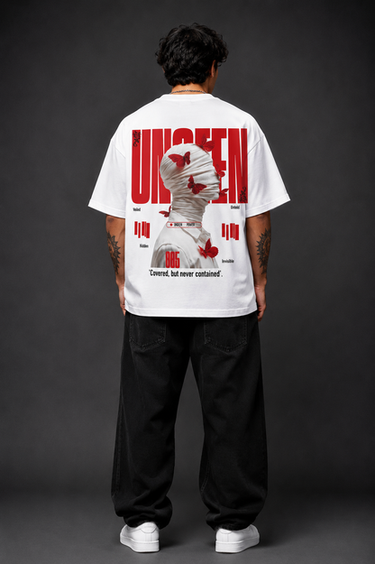 Men Oversized Graphic Printed T-Shirt | Abstract Streetwear Back Print | Premium 220 GSM Cotton