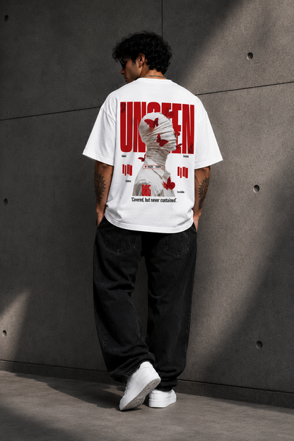 Men Oversized Graphic Printed T-Shirt | Abstract Streetwear Back Print | Premium 220 GSM Cotton