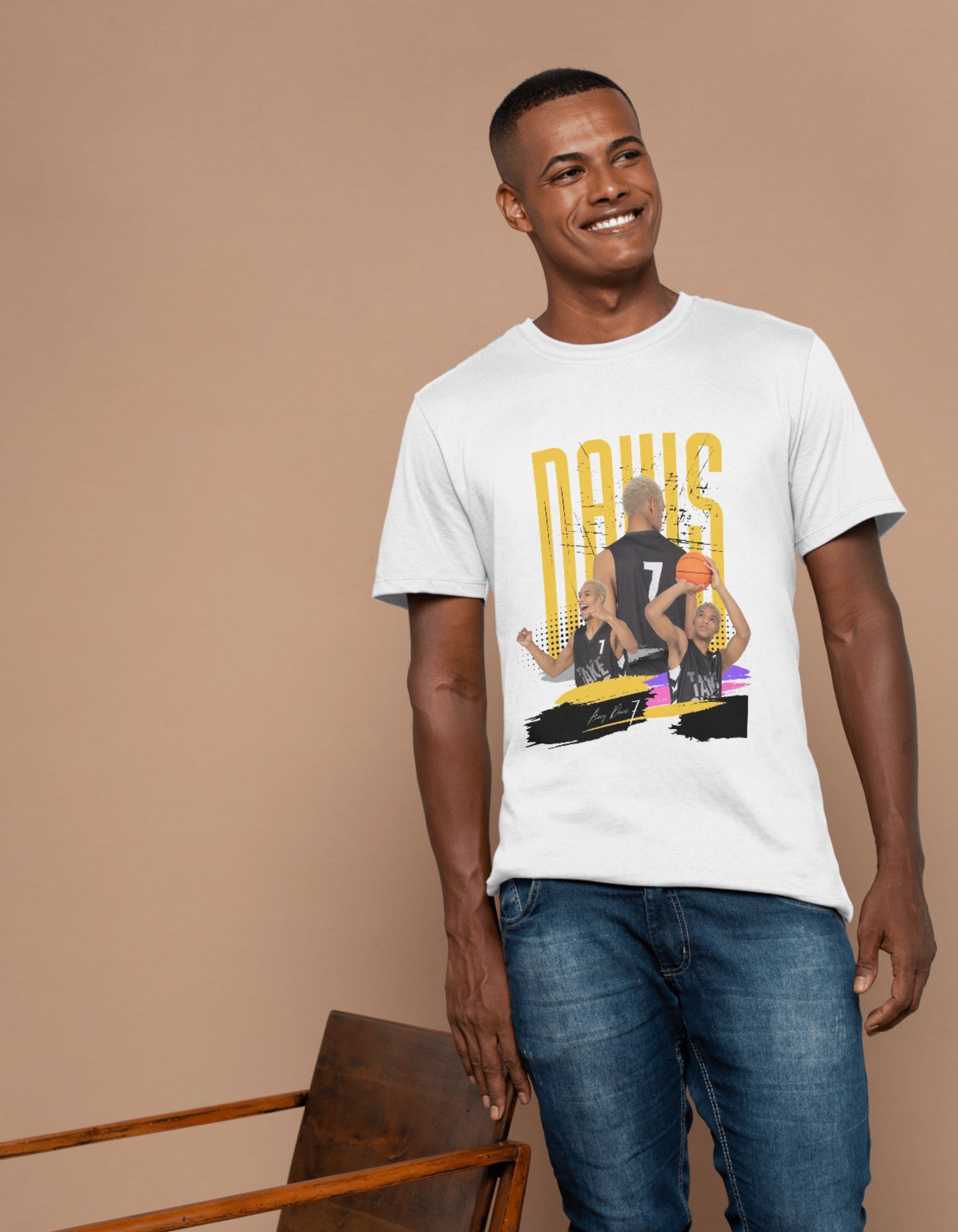 DAVIS Hardwood Graphic T-Shirt - Vintage Bootleg Sports ( Unisex )