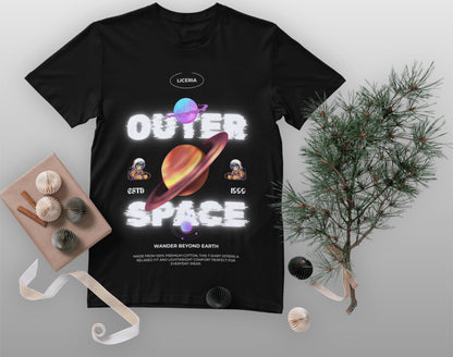 OUTER SPACE Graphic T-Shirt - Y2K-Glitch (Girls Only)