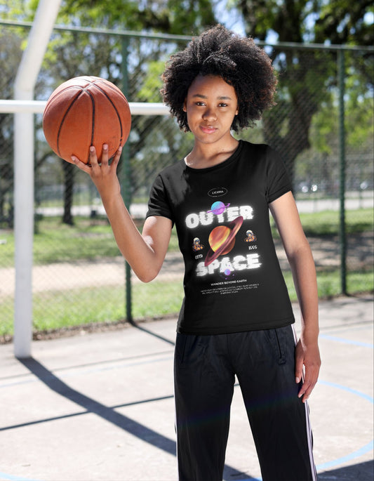 OUTER SPACE Graphic T-Shirt - Y2K-Glitch (Girls Only)